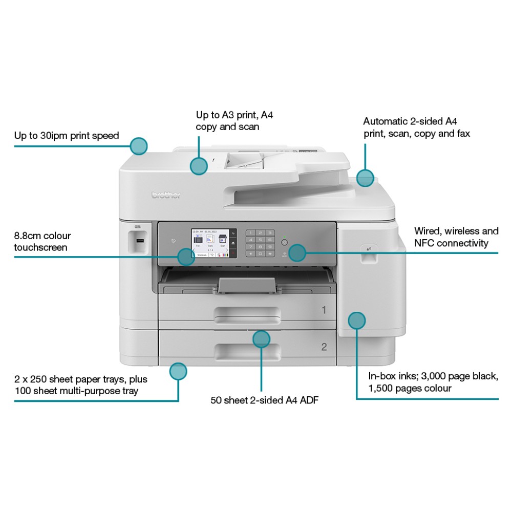 BROTHER MFC-J5955DW A3 Color Inkjet Multifunction Printer (BROMFCJ5955DW) (MFCJ5955DW)