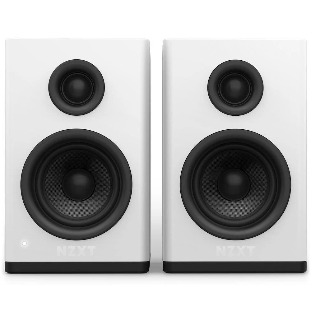 NZXT Relay PC Gaming Desktop Speakers White