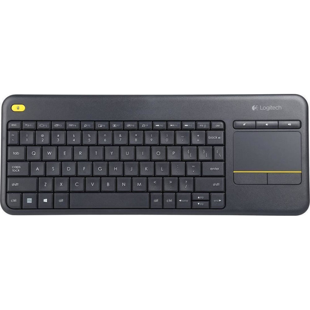Logitech K400 Plus Ασύρματο Πληκτρολόγιο με Touchpad Αγγλικό US Black (920-007145) (LOGK400)