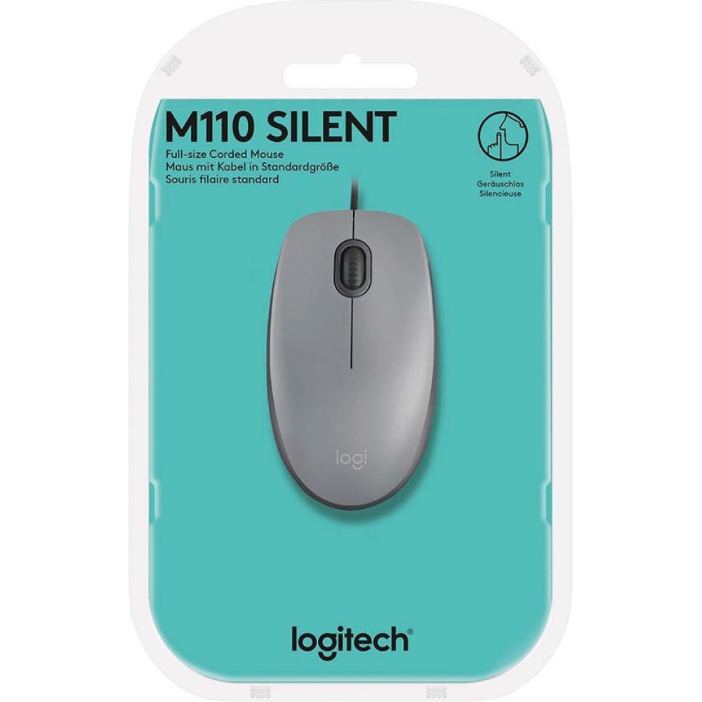 MOUSE LOGITECH M110 SILENT MID GREY N