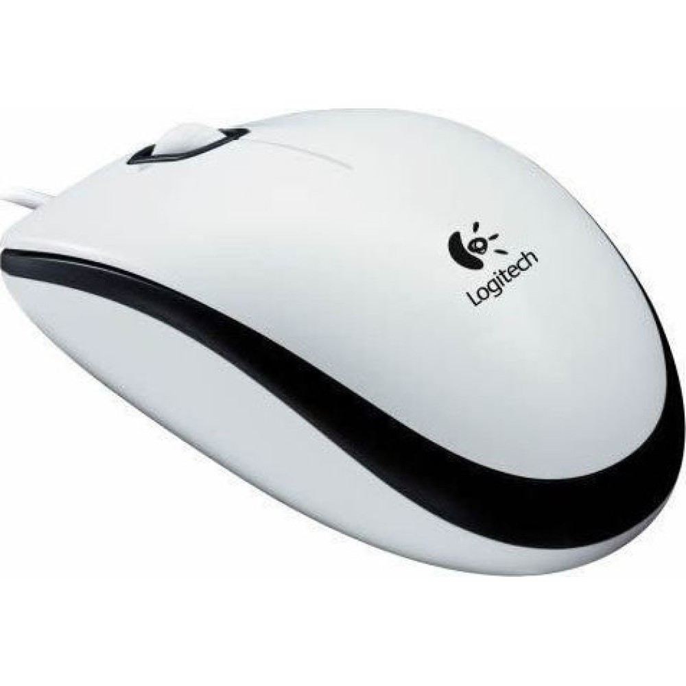 Logitech M100 Optical Mouse (White, Wired) (910-005004) (LOGM100WH)