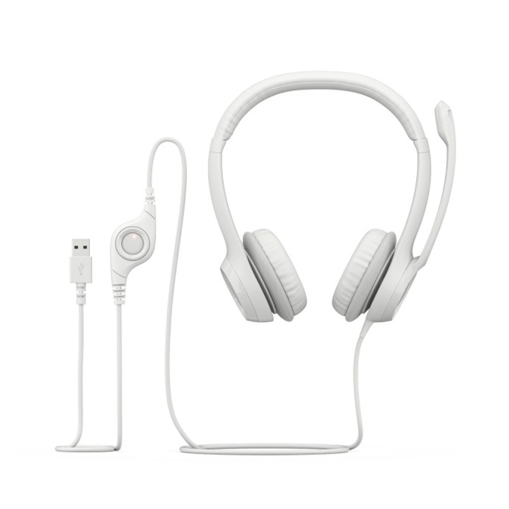 Logitech H390 On Ear Multimedia Ακουστικά White (981-001286) (LOGH390WH)