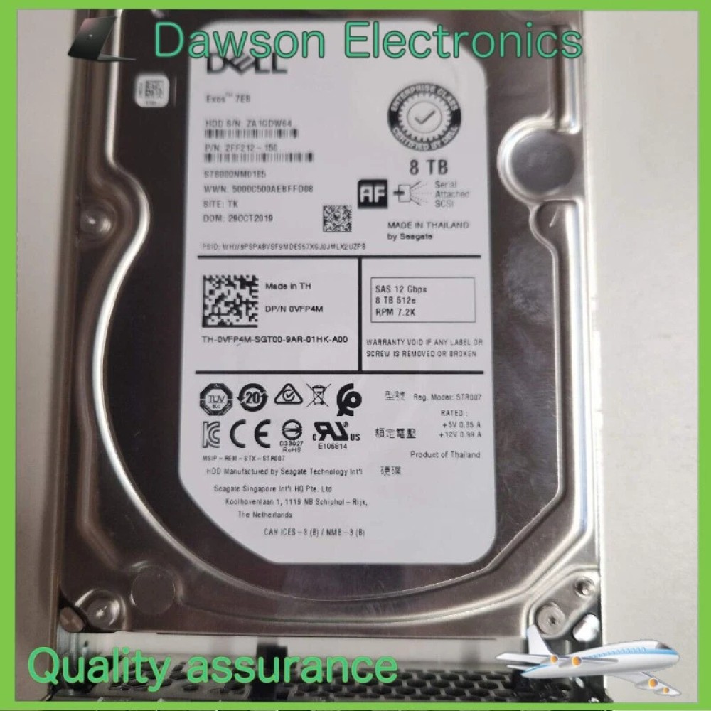Dell 8TB 7.2K RPM SAS 12Gbps 512e 3.5in