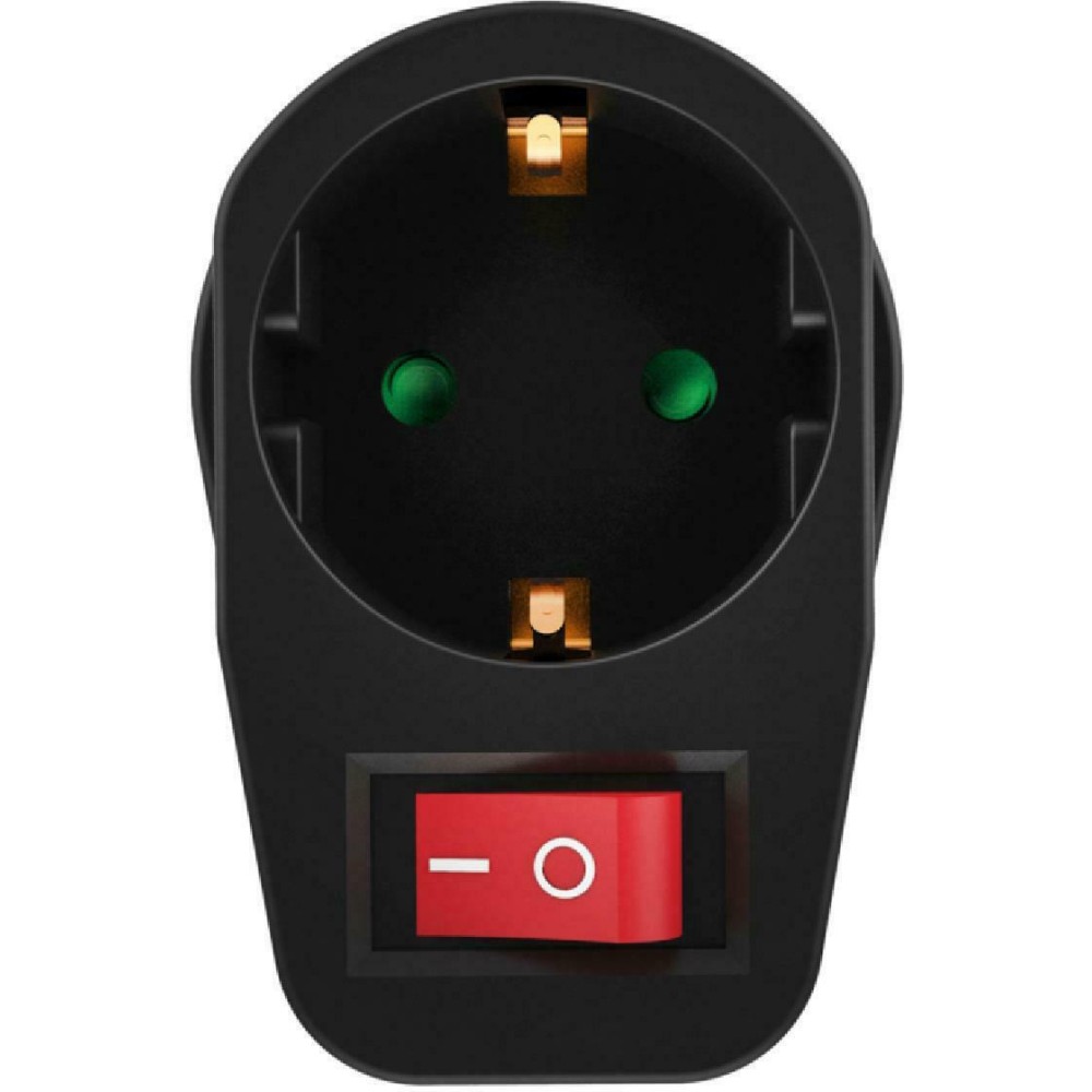 POWERTECH αντάπτορας ρεύματος PT-810, 1x schuko, 16A, μαύρος