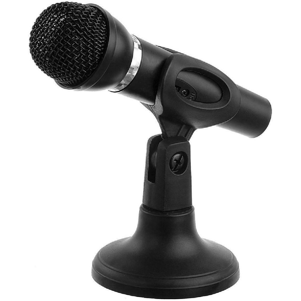 POWERTECH μικρόφωνο PT-859, με βάση, δυναμικό, 3.5mm, μαύρο