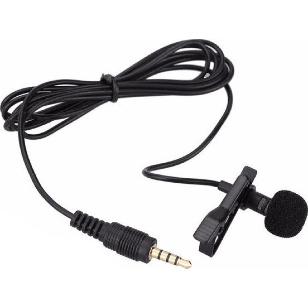 POWERTECH μικρόφωνο CAB-J034 με ενσωματωμένο clip-on, 3.5mm, 1.5m, μαύρο