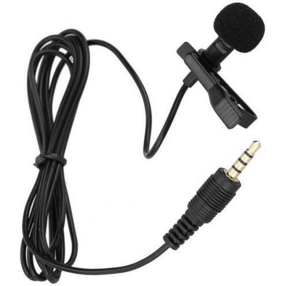 POWERTECH μικρόφωνο CAB-J034 με ενσωματωμένο clip-on, 3.5mm, 1.5m, μαύρο