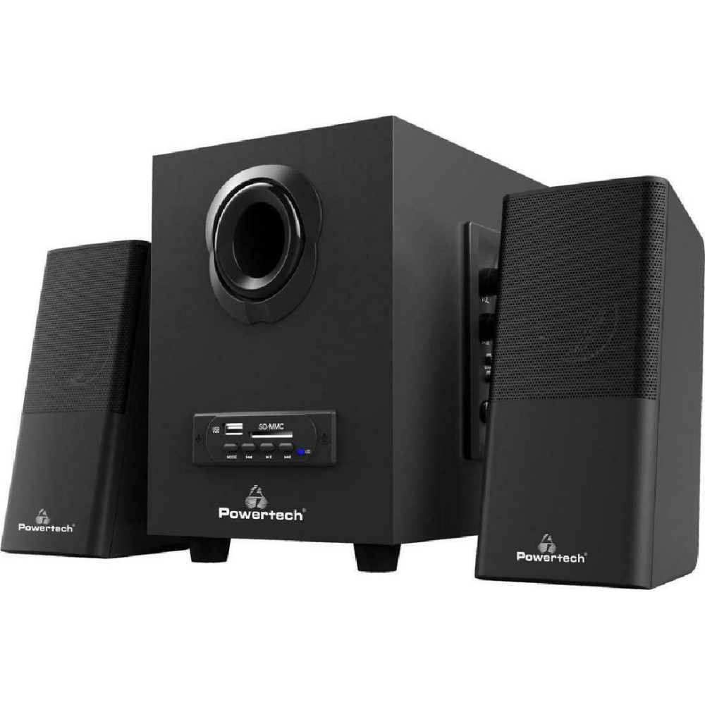 POWERTECH ηχεία Premium sound PT-846, 16W, USB/SD/FM/BT, remote, μαύρα