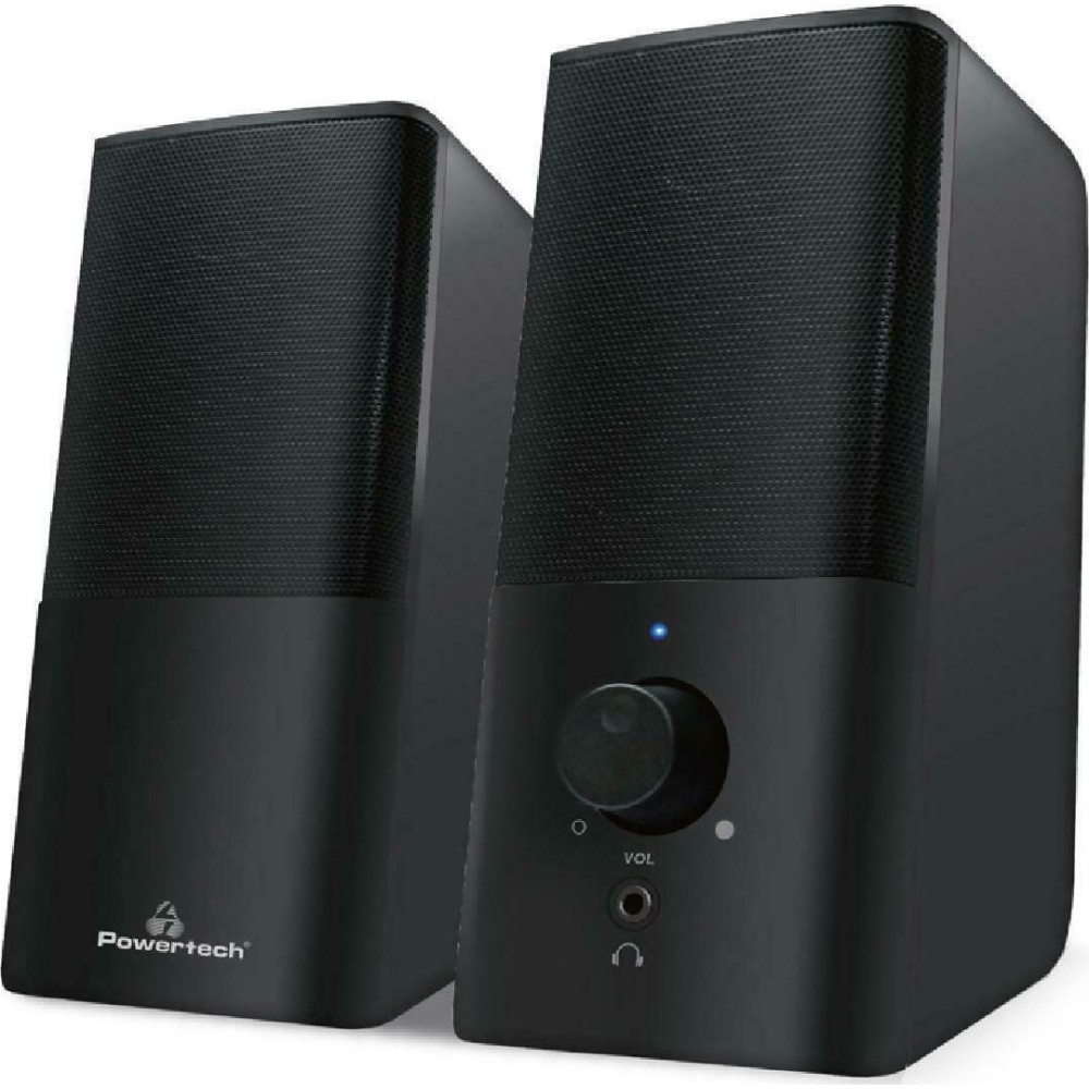 POWERTECH ηχεία Premium sound PT-847, 2x 3W, 3.5mm, μαύρα