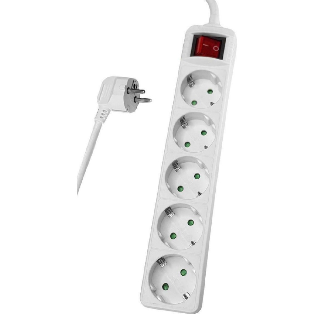 POWERTECH πολύπριζο PT-874, 5x schuko, 16A, 1.5m, λευκό