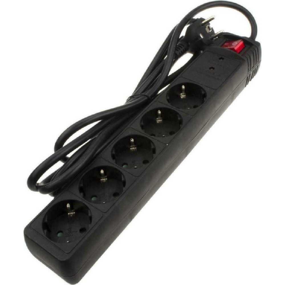 POWERTECH πολύπριζο ασφαλείας PT-881, 5x schuko, 16A, 1.5m, μαύρο