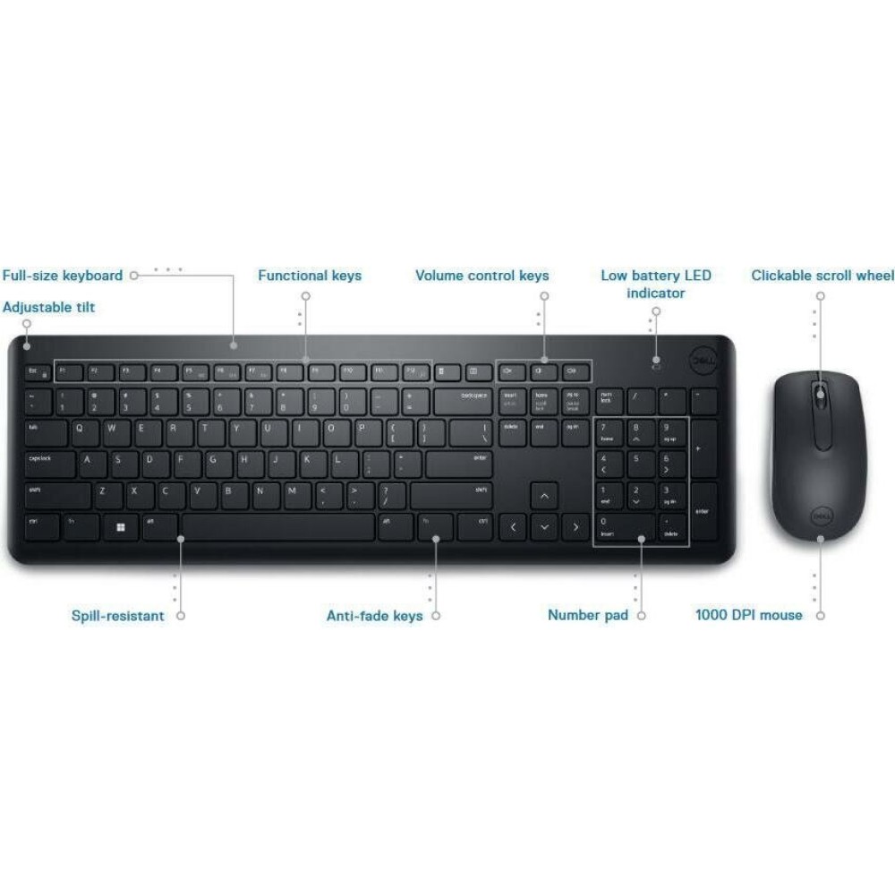 Dell Wireless Keyboard & Mouse KM332 GR