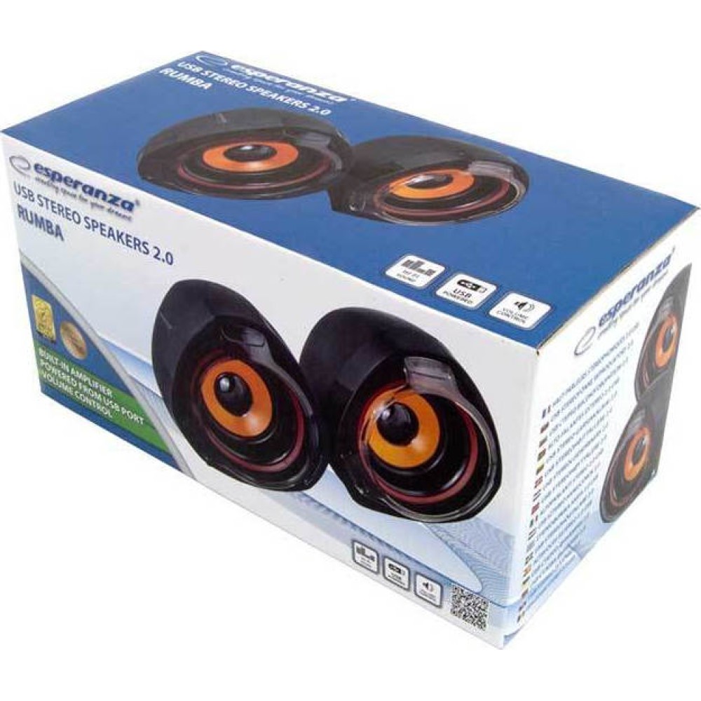 Esperanza Rumba EP141 Ηχεία Υπολογιστή 2.0 με Ισχύ 5W σε Μαύρο Χρώμα (EP141) (ESPEP141)