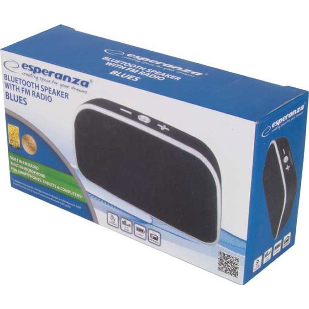 Esperanza Blues Ηχείο Bluetooth 3W με Ραδιόφωνο Μαύρο (EP147) (ESPEP147)
