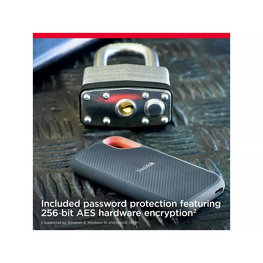 Sandisk Extreme SSD V2 USB 3.2 / USB-C 1TB 2.5" Μαύρο