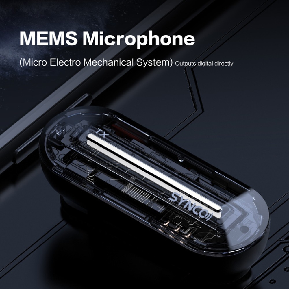 SYNCO ασύρματο μικρόφωνο Wmic-T1, ενσωματωμένο clip-on, UHF, γκρι