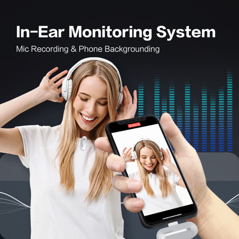 SYNCO ασύρματο μικρόφωνο Wmic-T1, ενσωματωμένο clip-on, UHF, γκρι