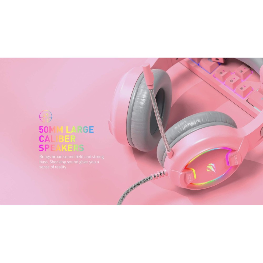 Havit Gaming Headphones Gamenote H2233d  RGB Pink (H2233D-PINK) (HAVH2233D-PINK)
