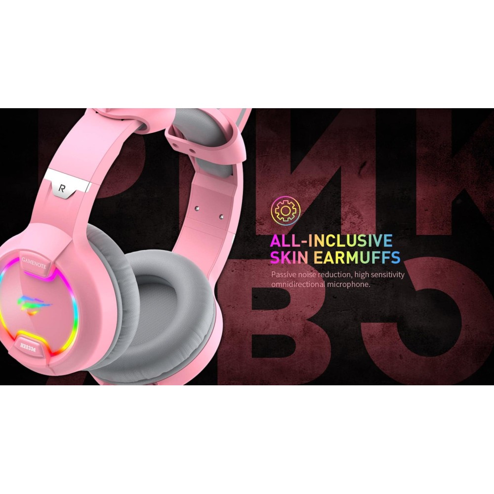Havit Gaming Headphones Gamenote H2233d  RGB Pink (H2233D-PINK) (HAVH2233D-PINK)