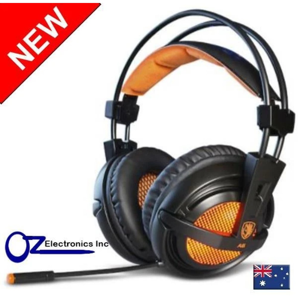 SADES Gaming Headset A6, multiplatform, USB, LED, μαύρα