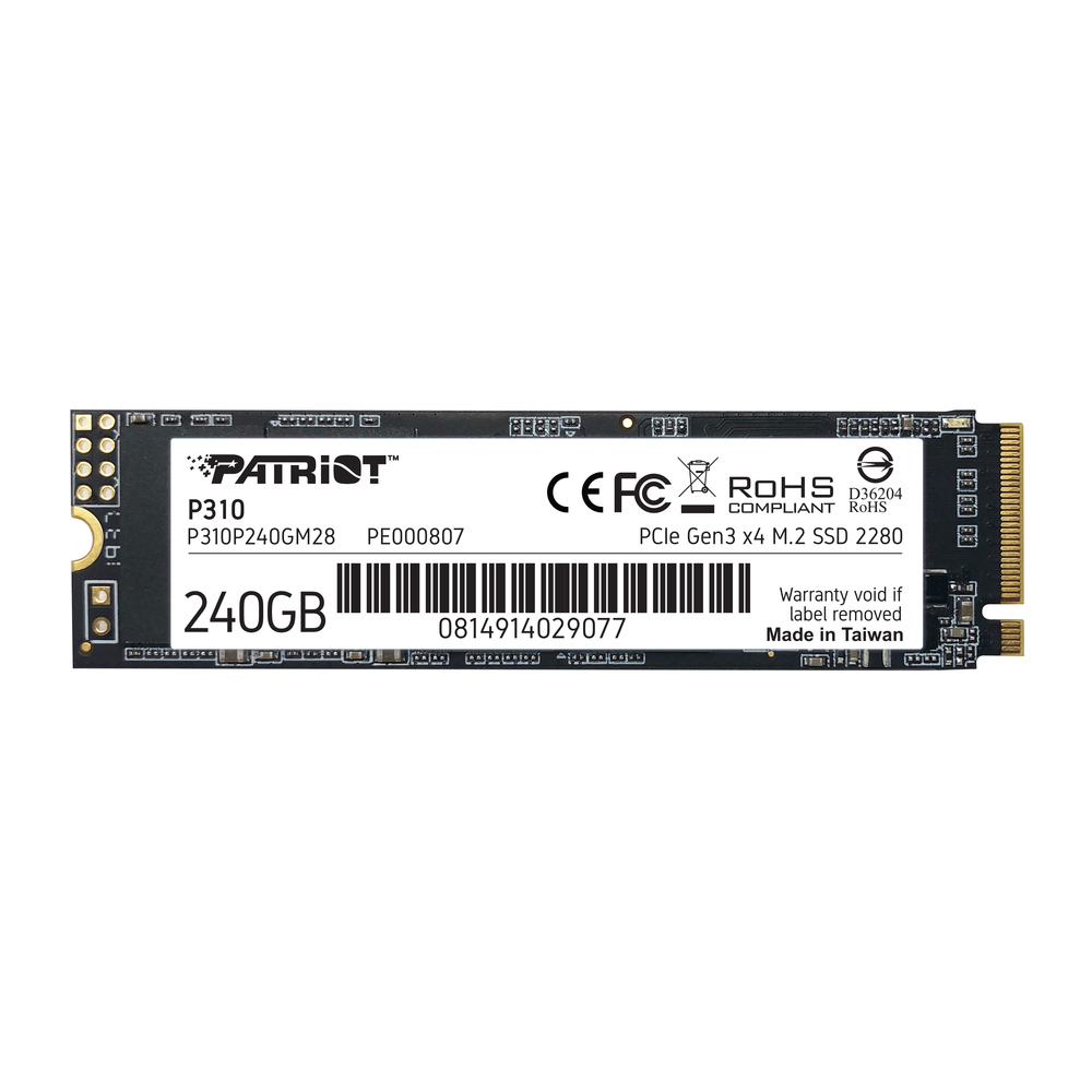 PATRIOT P310, 240GB M2/2280 PCIe3x4/NVMe 2100/1000MBs