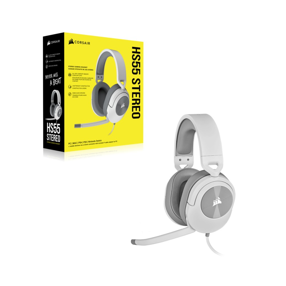 CORSAIR Headset HS55 Stereo White