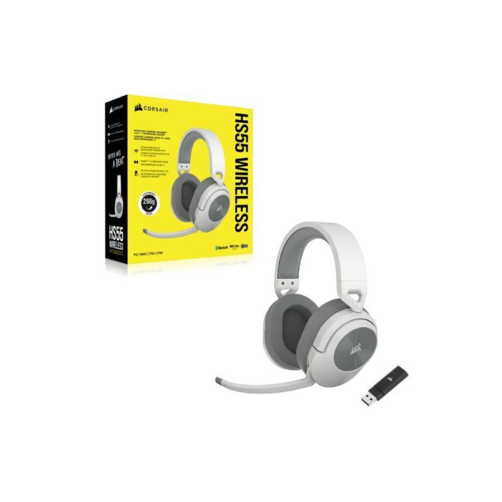 Corsair Headset HS55 Surround Bluetooth White (CA-9011281-EU) (CORCA-9011281-EU)