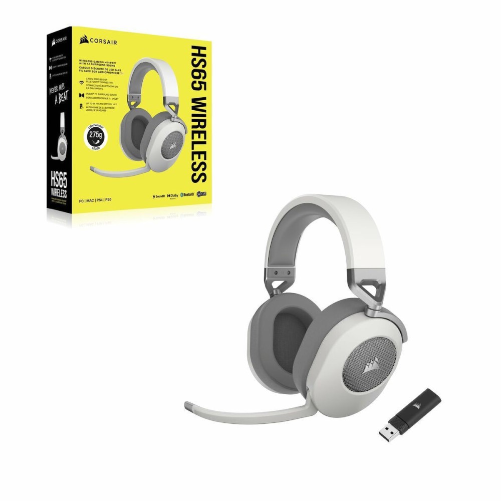 Corsair Headset  HS65 Bluetooth Over Ear Gaming White (CA-9011286-EU2) (CORCA-9011286-EU2)