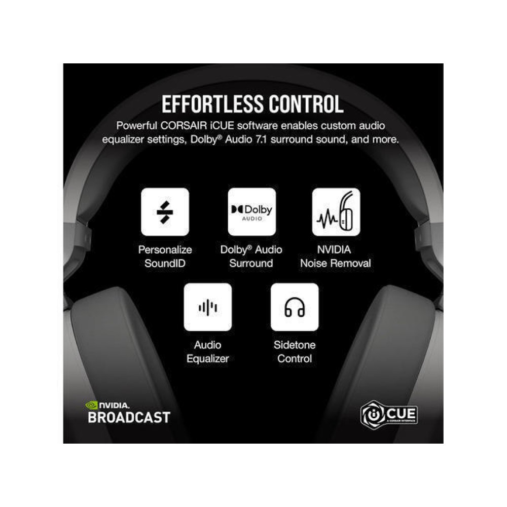 Corsair Headset  HS65 Bluetooth Over Ear Gaming White (CA-9011286-EU2) (CORCA-9011286-EU2)