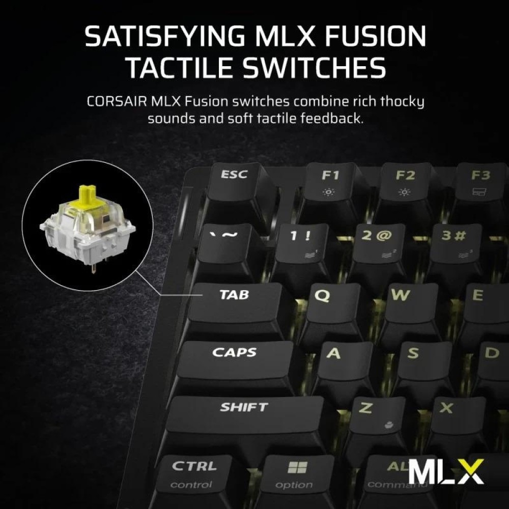 Corsair Πληκτρολόγιο K65 PLUS Ασύρματο Gaming 75% Corsair MLX FUSION US (CH-91D441F-NA) (CORCH-91D441F-NA)