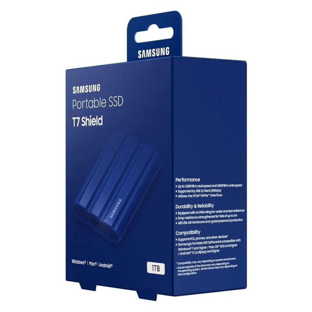 Samsung Portable SSD T7 Shield USB 3.2 Gen 2 1TB Blue (MU-PE1T0R/EU) (SAMMUPE1T0REU)
