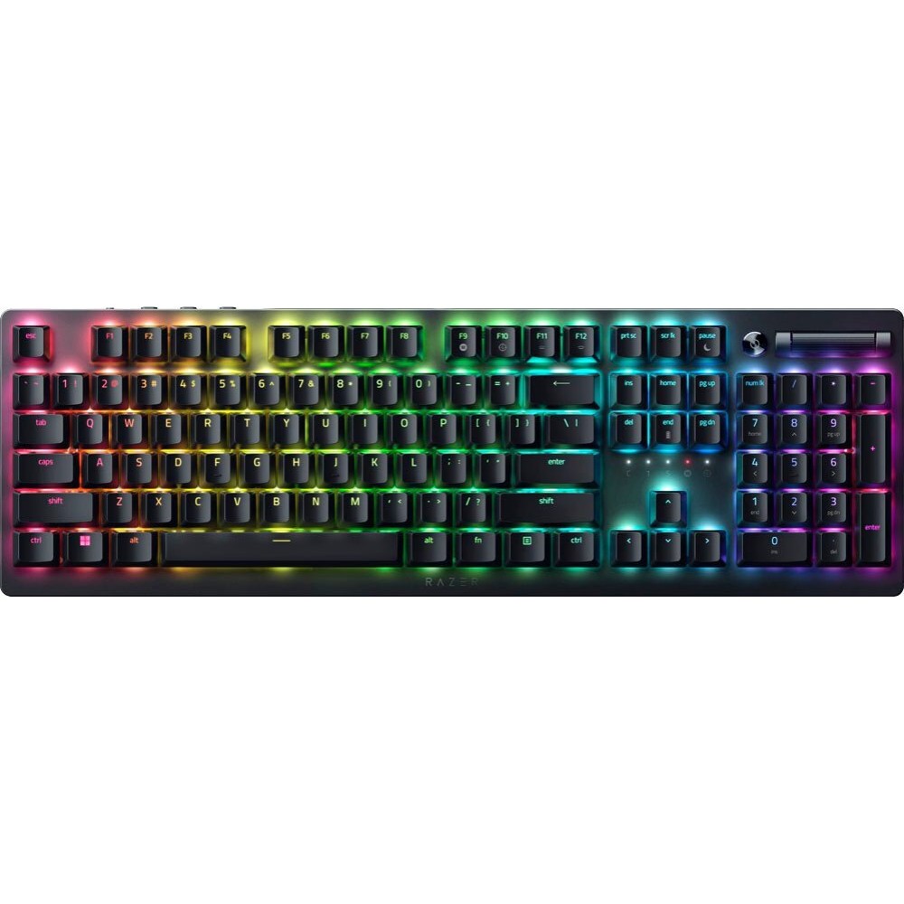 Razer Deathstalker V2 Pro Clicky Purple RGB Wireless Keyboard Low-Profile Optical 40 Hr Batt (RZ03-04361800-R3M1) (RAZRZ03-04361800-R3M1)