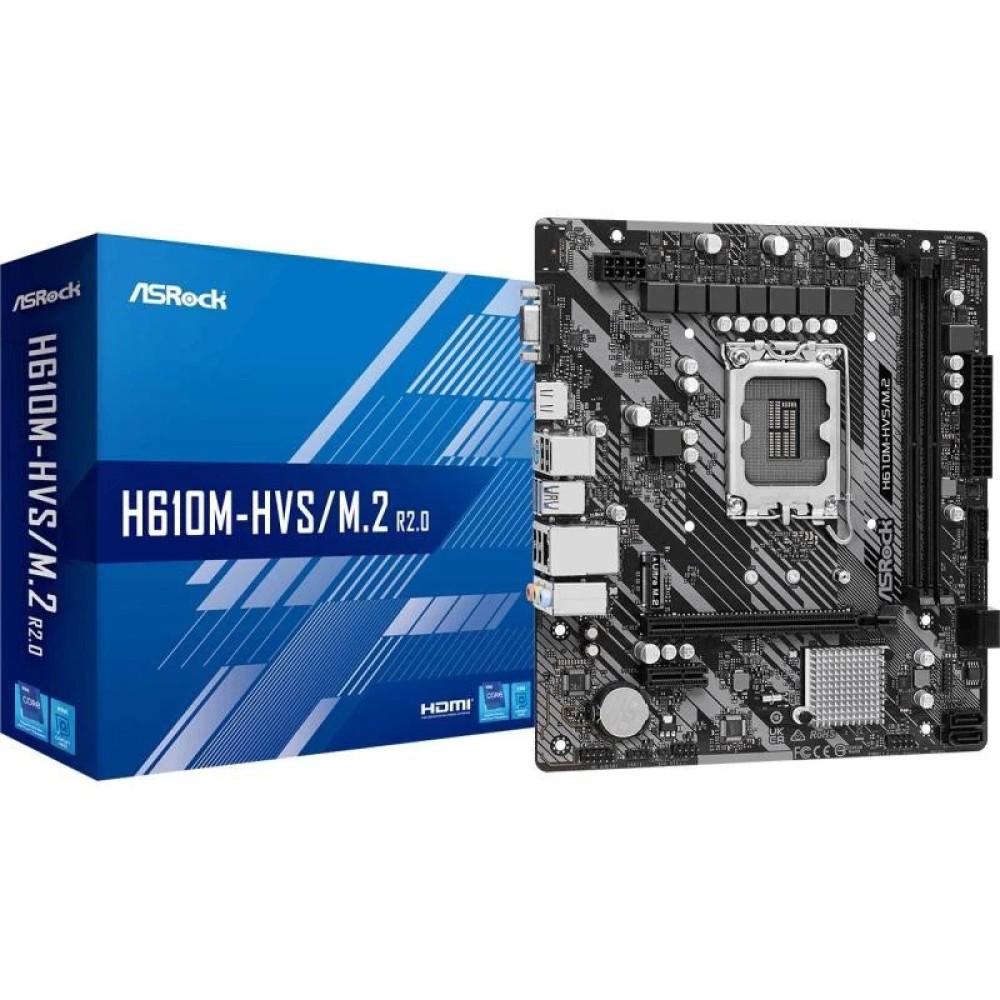 ASROCK μητρική H610M-HVS/M.2 R2.0, 2x DDR4, s1700, USB 3.2 Gen1, mATX