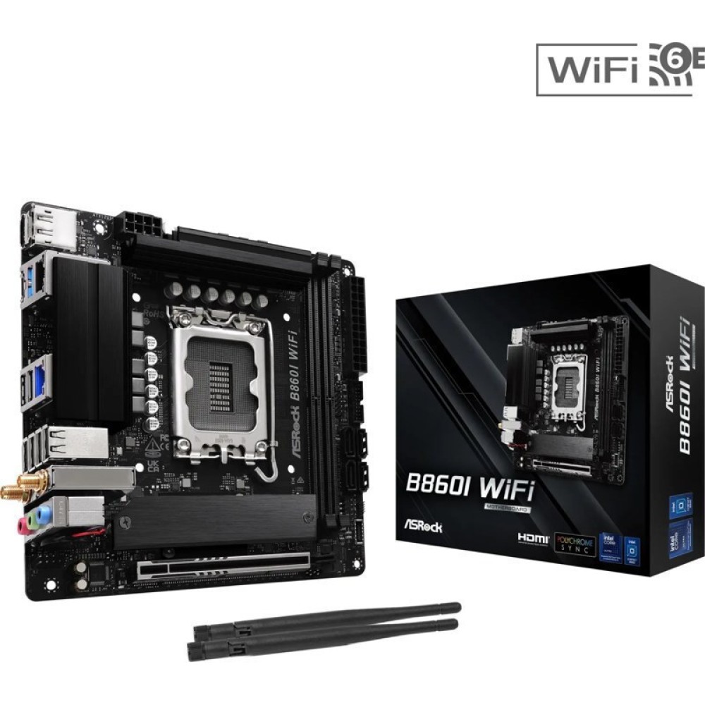 ASRock B860I WiFi Motherboard Mini ITX with Intel 1851 Socket