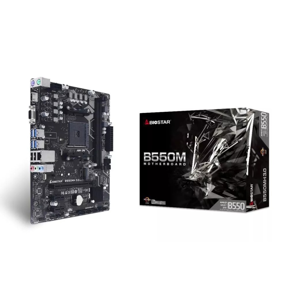BIOSTAR μητρική B550MH, 2x DDR4, AM4, USB 3.2, uATX, Ver. 3.0