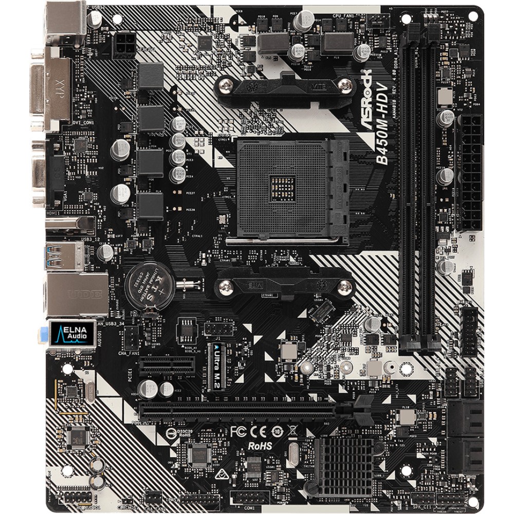ASRock B450M HDV R4.0 Motherboard Micro ATX με AMD AM4 Socket