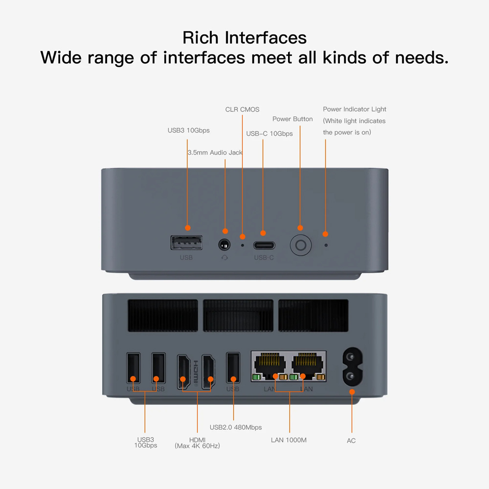 BEELINK mini PC EQR5, AMD 5650U, 16GB, 500GB M.2, Windows 11 Pro