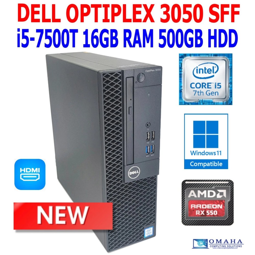 DELL PC OptiPlex 3050 SFF, Refurbished Grade A Repainted, i5-7500, 8/256GB SSD, DVD, FreeDOS