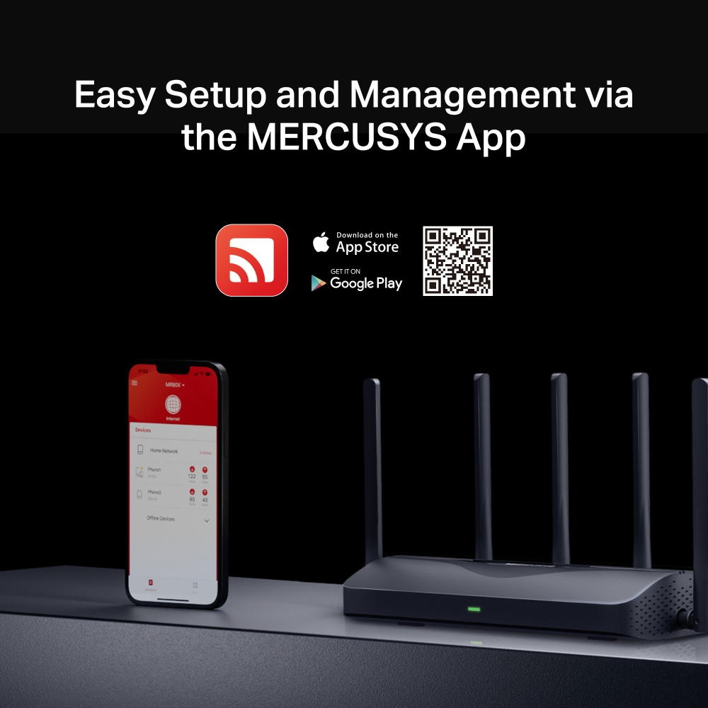 Mercusys BE9300 Tri-Band Wi-Fi 7 Router (MR47BE) (MERMR47BE)