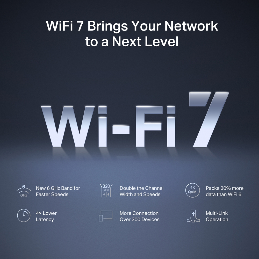 Mercusys BE9300 Tri-Band Wi-Fi 7 Router (MR47BE) (MERMR47BE)