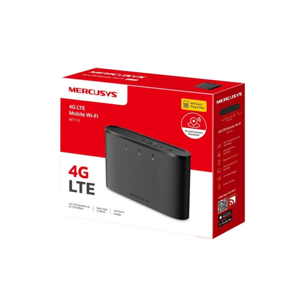 MERCUSYS router MT110, 4G LTE, WiFi 150 Mbps, 2200mAh, Ver. 1.0