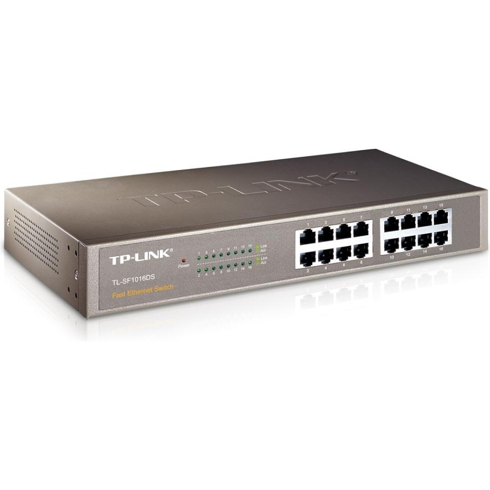TP-LINK Switch SF1016DS 16 Ports 10/100Mbps Rackmount V4 (TL-SF1016DS) (TPTL-SF1016DS)