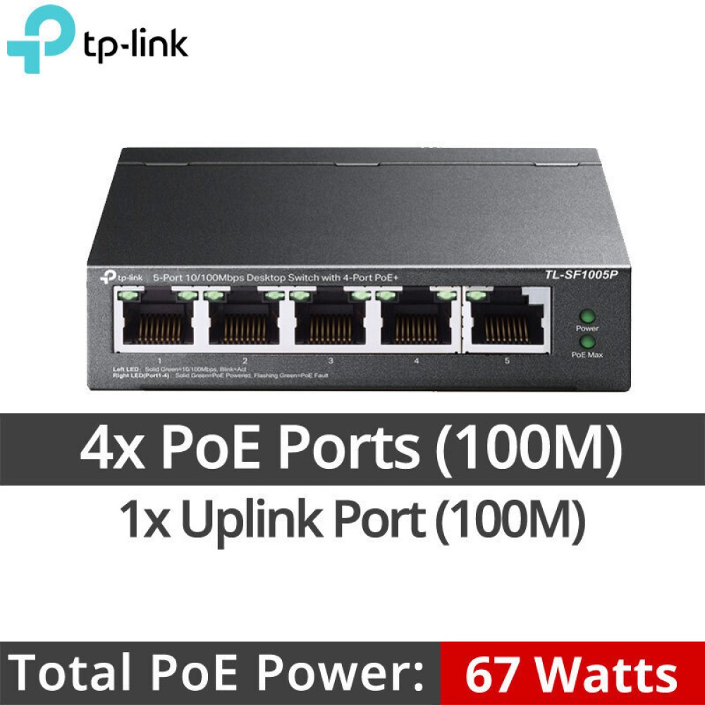 TP-LINK Switch V12 10/100 Mbps 5 Ports (TL-SF1005P) (TPTL-SF1005P)