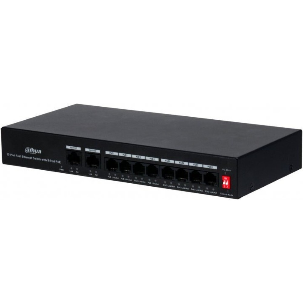 10-Port Fast Ethernet Switch with 8-Port