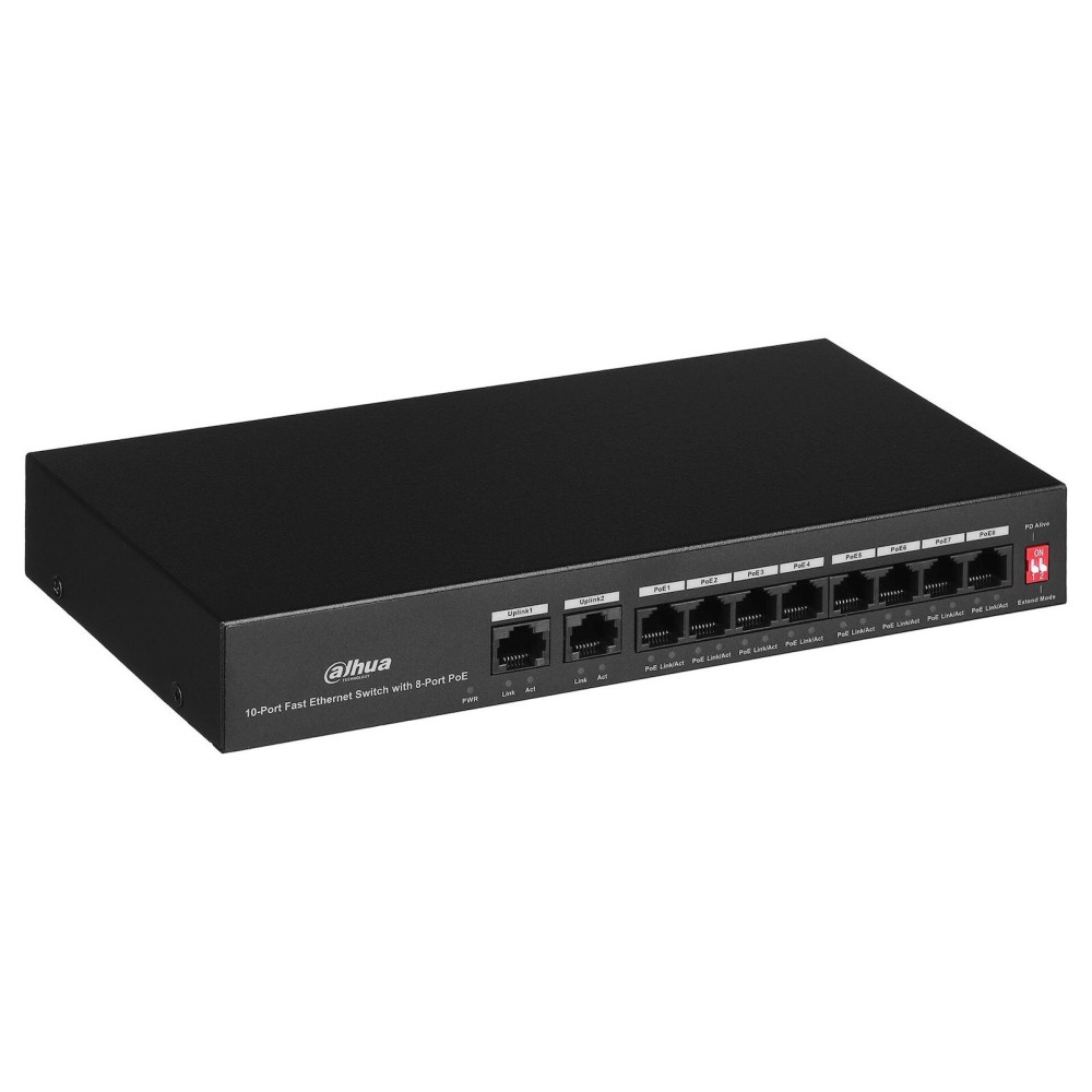 10-Port Fast Ethernet Switch with 8-Port
