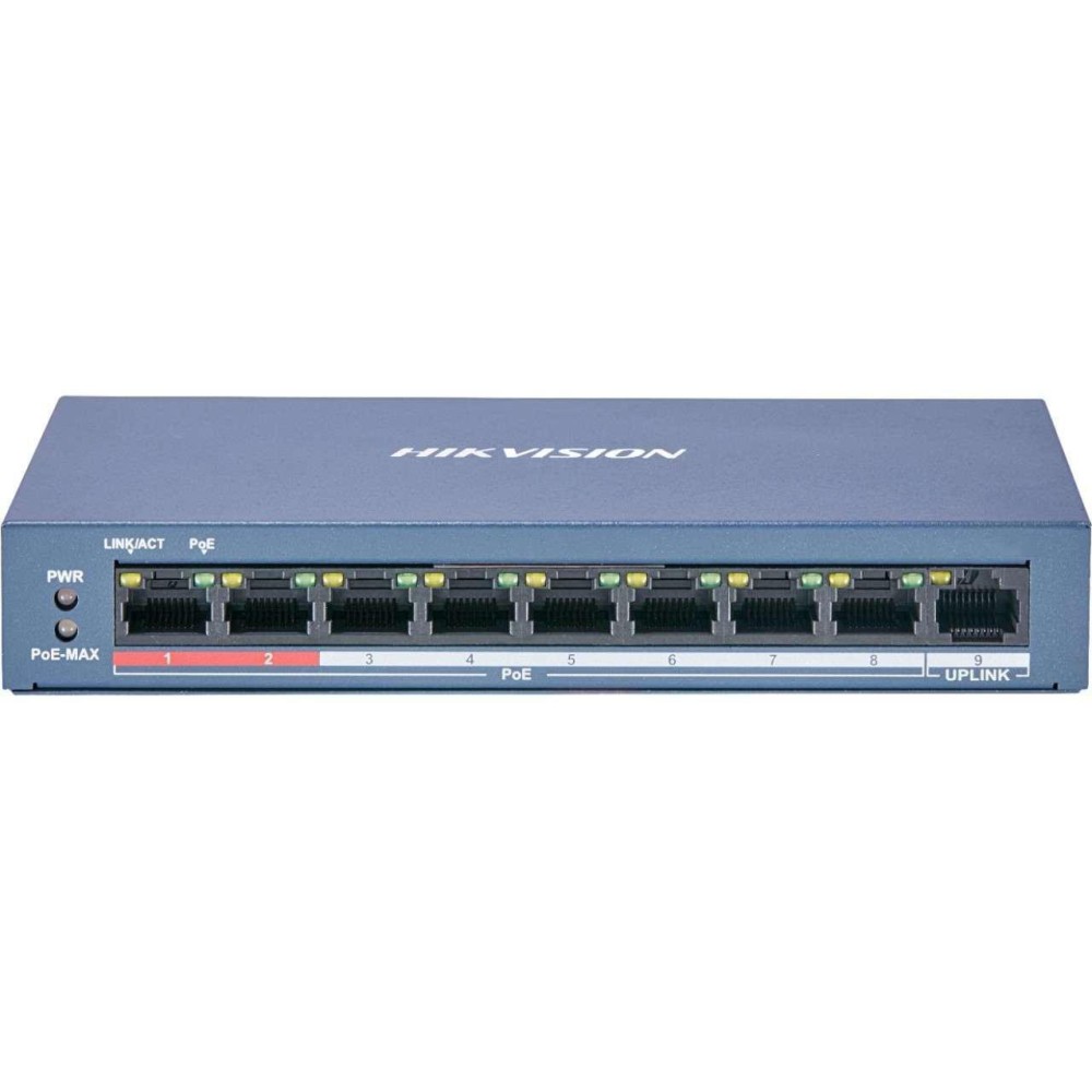 Hikvision 9 Port Unmanaged PoE Switch L2 Series (DS-3E0109P-E(C)) (HKVDS-3E0109P-EC)