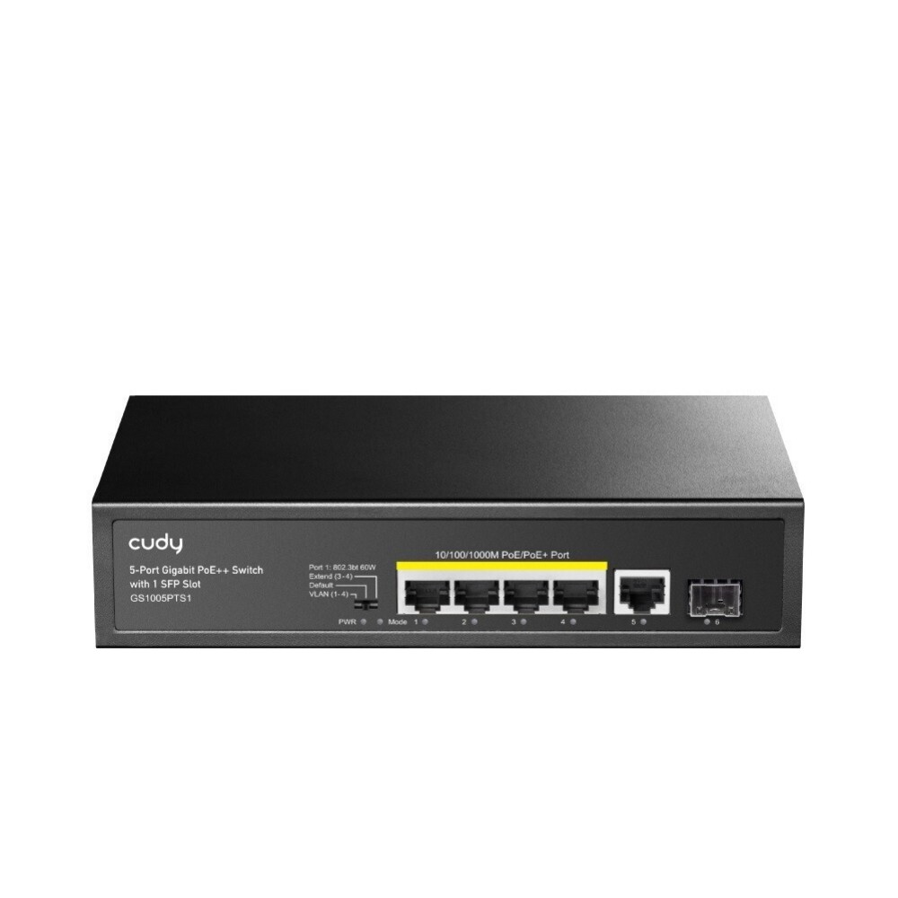 CUDY PoE+ switch GS1005PTS1, 5-port PoE+, 1x SFP, 120W, V1.0