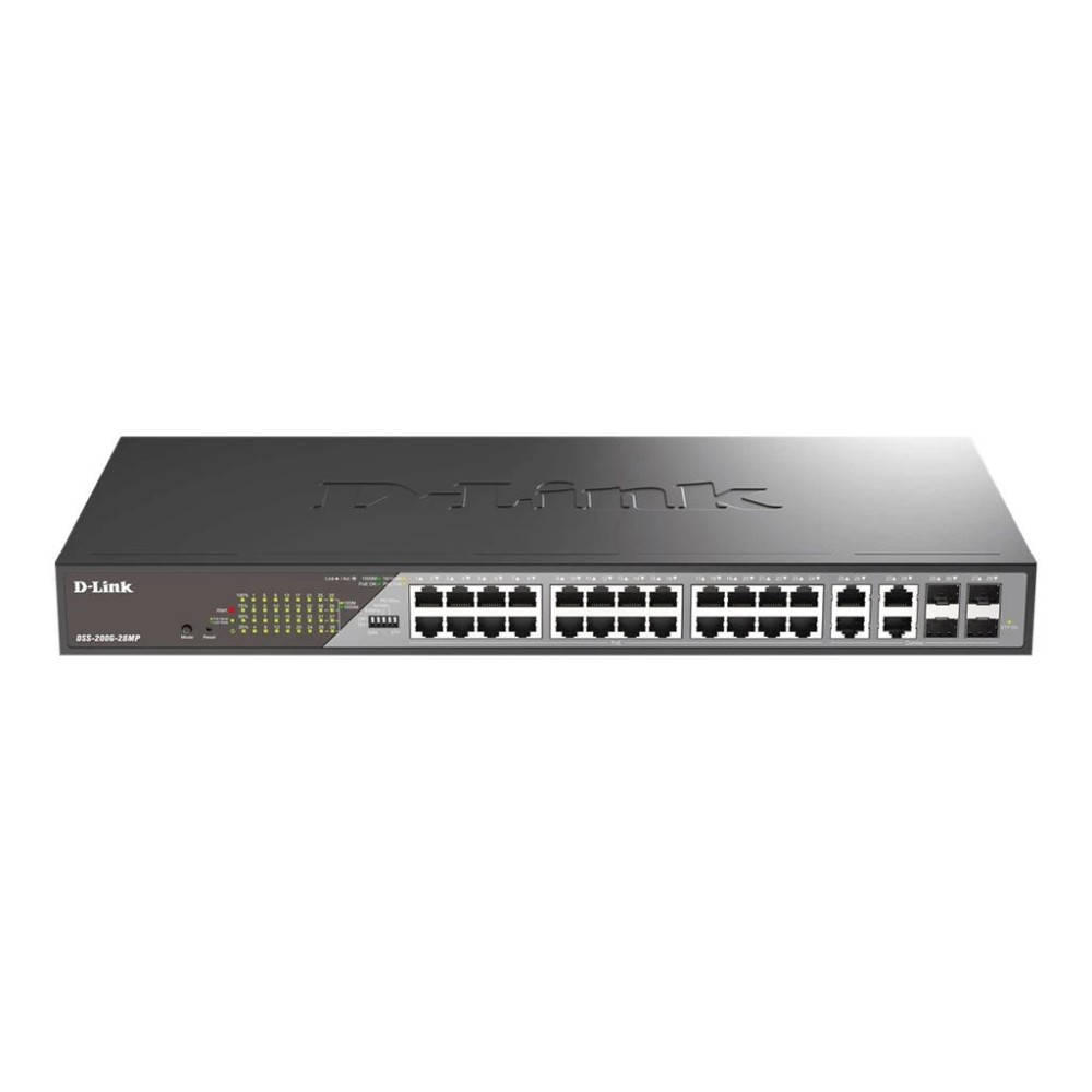 D-Link Switch Managed 28-Port PoE+ 4 SFP Ports (DSS-200G-28MP)