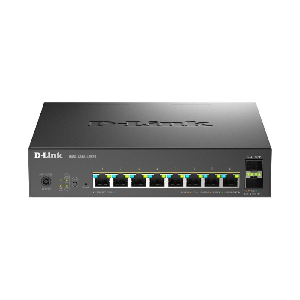 D-Link Switch Managed PoE+ 10-Port 2 SFP Ports (DMS-1250-10SPL)