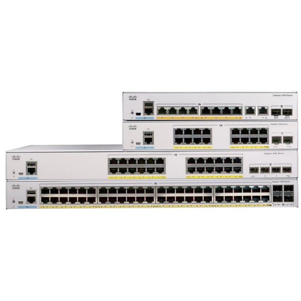Cisco Catalyst 1300-24T-4G Managed Switch, 24 Port GE, 4x1GE SFP, Limited Lifetime Protection (C1300-24T-4G)